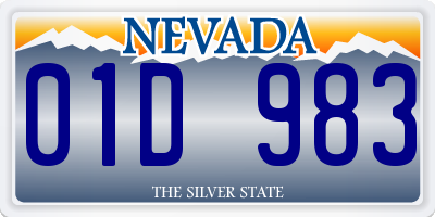 NV license plate 01D983