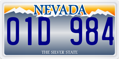 NV license plate 01D984