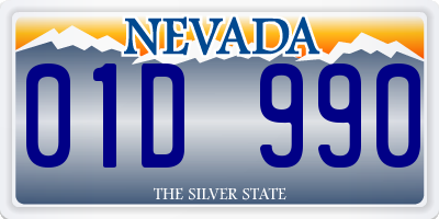 NV license plate 01D990