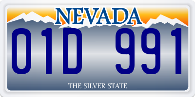 NV license plate 01D991