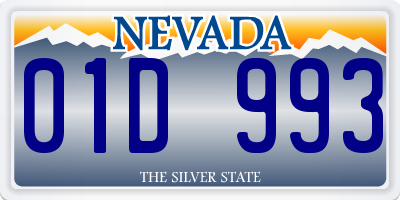 NV license plate 01D993