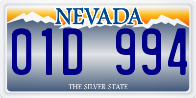 NV license plate 01D994