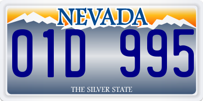 NV license plate 01D995