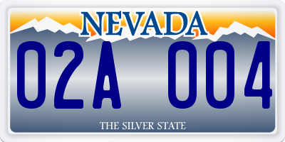 NV license plate 02A004