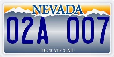 NV license plate 02A007