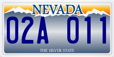 NV license plate 02A011