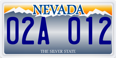 NV license plate 02A012