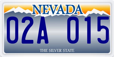 NV license plate 02A015