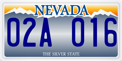 NV license plate 02A016