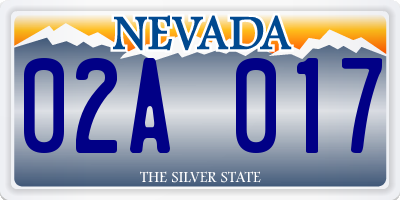 NV license plate 02A017