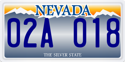 NV license plate 02A018