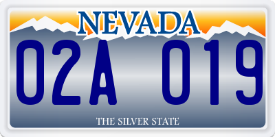 NV license plate 02A019
