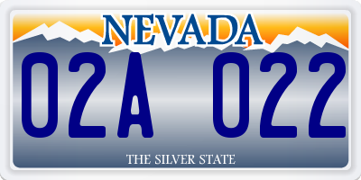 NV license plate 02A022