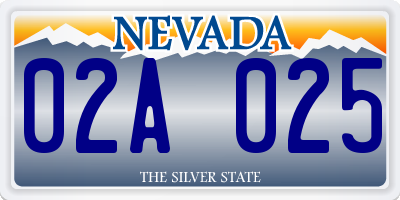 NV license plate 02A025