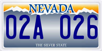 NV license plate 02A026