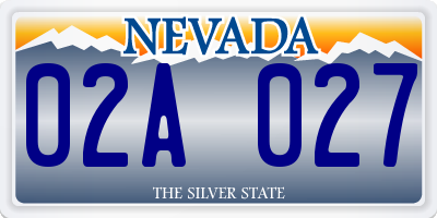 NV license plate 02A027