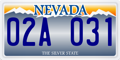 NV license plate 02A031