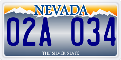 NV license plate 02A034