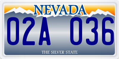 NV license plate 02A036