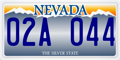 NV license plate 02A044