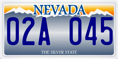 NV license plate 02A045