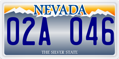 NV license plate 02A046