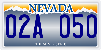 NV license plate 02A050