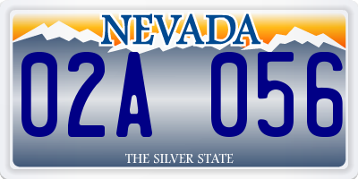 NV license plate 02A056