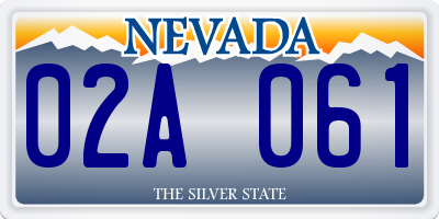 NV license plate 02A061