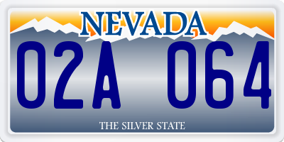 NV license plate 02A064