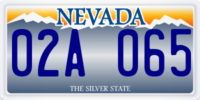 NV license plate 02A065