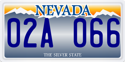 NV license plate 02A066