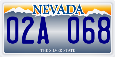 NV license plate 02A068