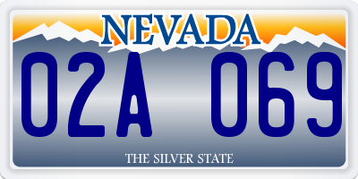 NV license plate 02A069