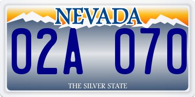 NV license plate 02A070