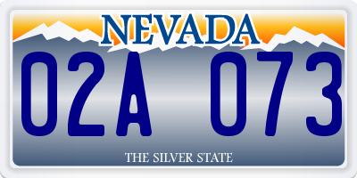 NV license plate 02A073