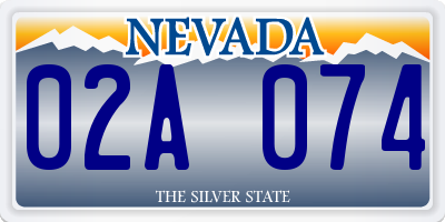 NV license plate 02A074