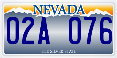 NV license plate 02A076