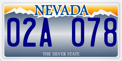 NV license plate 02A078