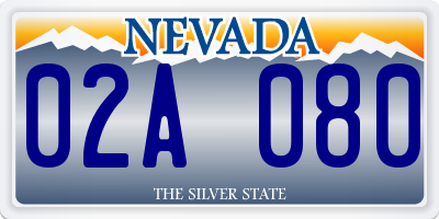 NV license plate 02A080