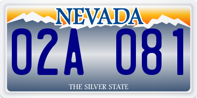 NV license plate 02A081