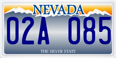 NV license plate 02A085