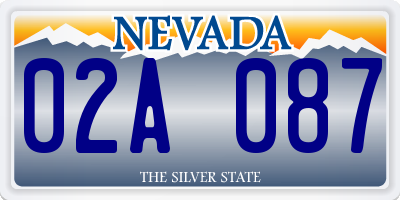 NV license plate 02A087