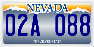 NV license plate 02A088