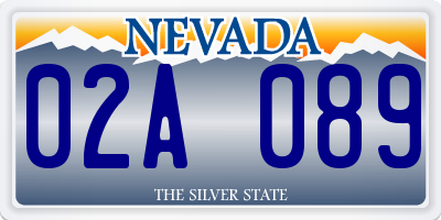 NV license plate 02A089