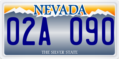 NV license plate 02A090