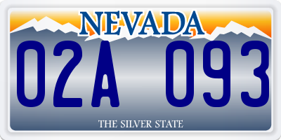 NV license plate 02A093