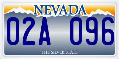 NV license plate 02A096