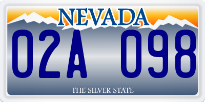 NV license plate 02A098