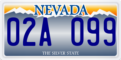 NV license plate 02A099